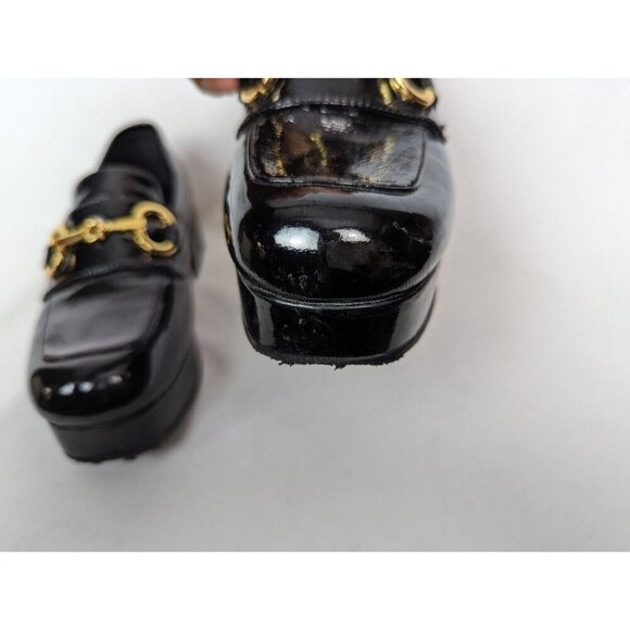 Jeffrey Campbell 7 Student Black Patent Leather Heel Shoes Loafer Bit Grunge - Picture 9 of 16